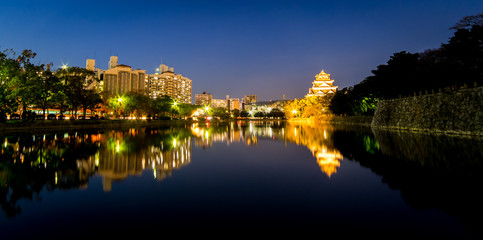 Obraz na płótnie Canvas Hiroshima City light reflection