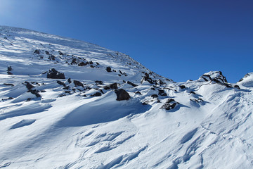 Ice slope of the mountain