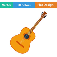 Flat design icon of acoustic guitar