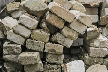 bricks from the destroyed house earthquake