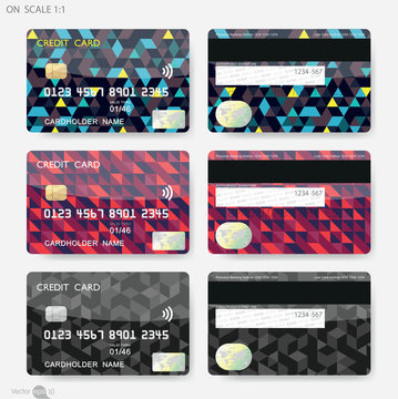Geometric Shapes Credit Cards