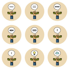 Business and internet communication vector icon set 