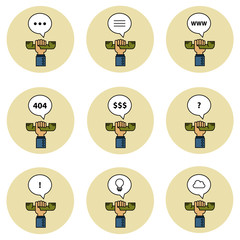 Business and internet communication vector icon set 