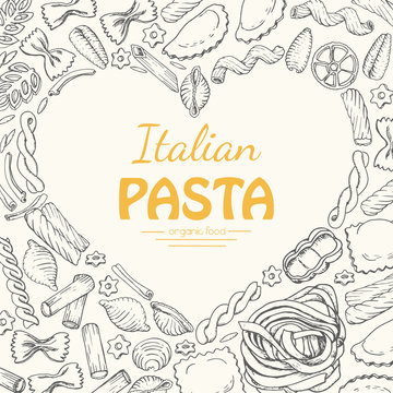 Vector background with Italian pasta