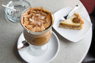 Glass of coffee moccoccino