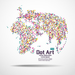 Fototapeta premium World map point colorfull vector illustration