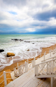 Fototapeta landscape view from Black sea coast near Varna, Bulgaria. 