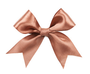 Brown bow isolated on white background
