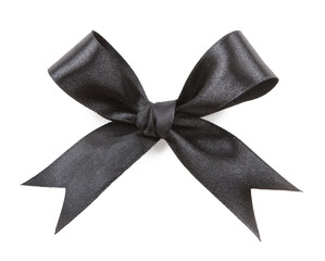 Black bow on white