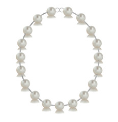 Necklace with pearls,  silver jewerly