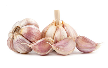 fresh garlic isolated on white