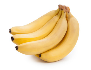 Ripe banana on white background
