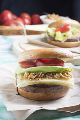 Burgers with ingridients