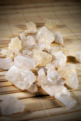 White rock sugar on the mat