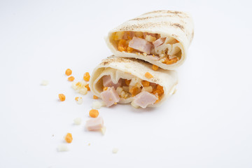 mexican burritos isolated on a white background