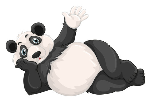 Cute panda waving hand