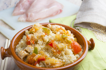 Quinoa salad with vegetables.Superfoods concept