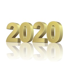 2020 gold title on the white background