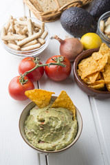 Guacamole with nachos