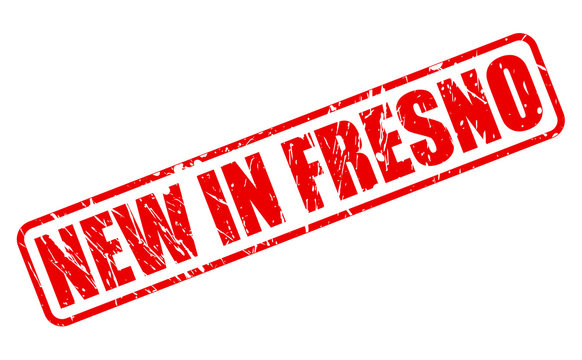 NEW IN FRESNO red stamp text