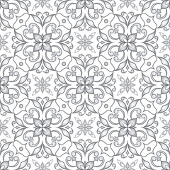 Decorative seamless silver texture on light gray background.
