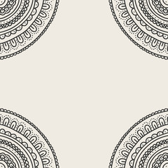 doodle lace ornament card, hand draw vector illustration