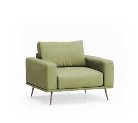 Isolated green mint couch over white background