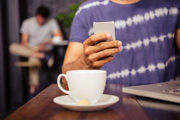 Man using his smartphone