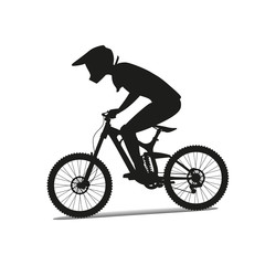 Obraz premium Downhill mountain bike. Vector silhouette