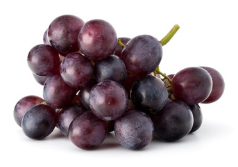 Red grape berry bunch isolated on white background cutout