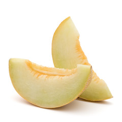 melon slices isolated on white background cutout