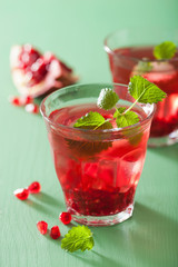 summer pomegranate drink with melissa