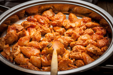 Pieces of fried chicken.