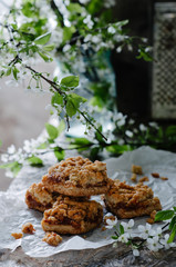 Grated pie with apricot
