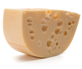 Cheese block isolated on white background cutout