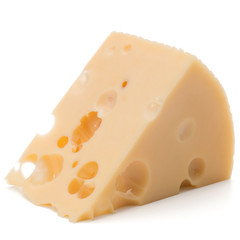 Cheese block isolated on white background cutout