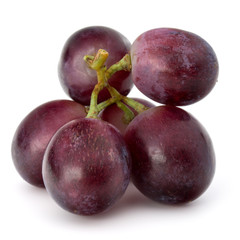 Red grape berry bunch isolated on white background cutout