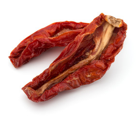 Dried tomatoes isolated on white background cutout