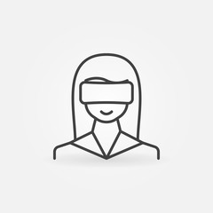 Woman wearing VR icon