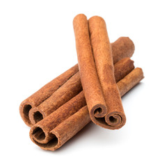 cinnamon stick spice isolated on white background closeup
