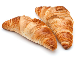 Croissant or  crescent roll isolated on white background cutout