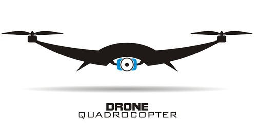Drone vector logo - obrazy, fototapety, plakaty