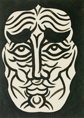 water colour mask illustration