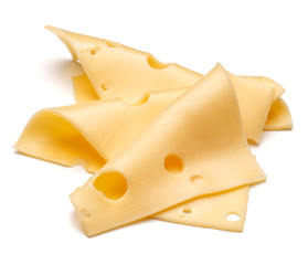 cheese slices isolated on white background cutout