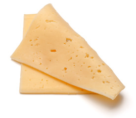 cheese slice isolated on white background cutout