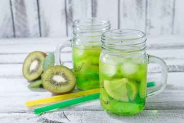 homemade lemonade with  kiwi