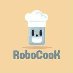 Robot Cook cap smiling illustration flat