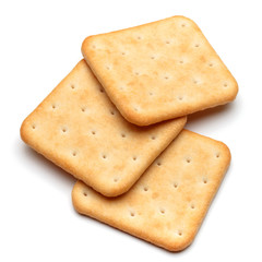 Dry cracker cookies isolated on white background cutout