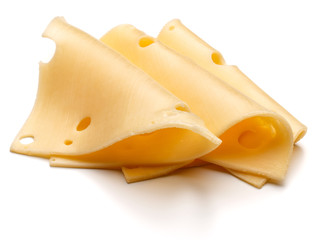 cheese slices isolated on white background cutout