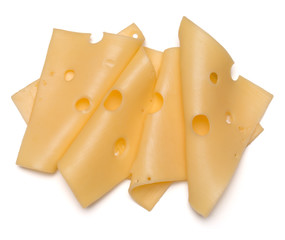 cheese slices isolated on white background cutout